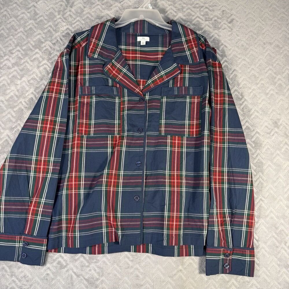 Dip Sleepwear Womens Size XXL Red/Blue/Green Plaid Pajama‎ Set Wide Leg NWT